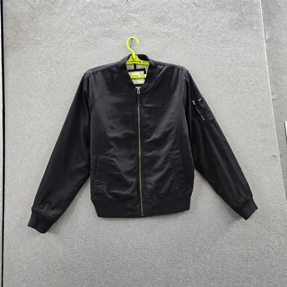 Abercrombie & Fitch Men Jacket L Black Fleece Activewear Bomber Zipper READ